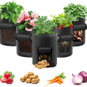3 Sacs de Plantation et de Culture pour Potager - 10 Gallons - 38L - Vert - Plumzi