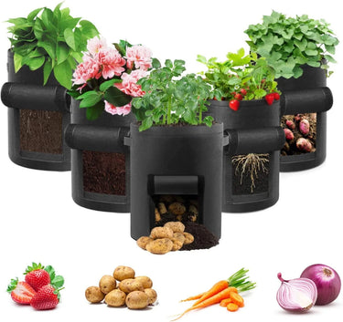 3 Sacs de Plantation et de Culture pour Potager - 10 Gallons - 38L - Vert - Plumzi
