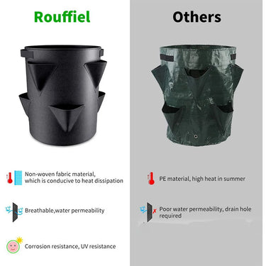 Sac de Culture Réspirable pour fraises tomates et fleurs - Vert / 5 Gallons 20x25cm / 1 - Plumzi
