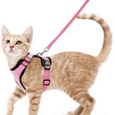 Harnais et laisse pour chat doux et réglable pour marche et ballade - Rose - Plumzi