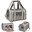 Sac de Transport Latéral Souple pour Chien et Chat - Approuvé Aéroport - Rose / L (50x34x34cm) - Plumzi