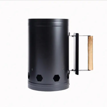 Cheminée d'allumage rapide pour barbecue avec Poignée de Sécurité en Bois - Noir - Plumzi