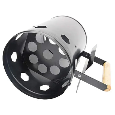 Cheminée d'allumage rapide pour barbecue avec Poignée de Sécurité en Bois - Noir - Plumzi