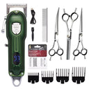 Kit de toilettage pour chiens avec tondeuse, ciseaux et accessoires - Vert / Kit complet - Plumzi