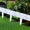 Clôture Élégante en Pierre Artificielle pour Jardin - 10 Clôtures / Blanc - Plumzi