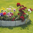 Clôture Élégante en Pierre Artificielle pour Jardin - 10 Clôtures / Blanc - Plumzi