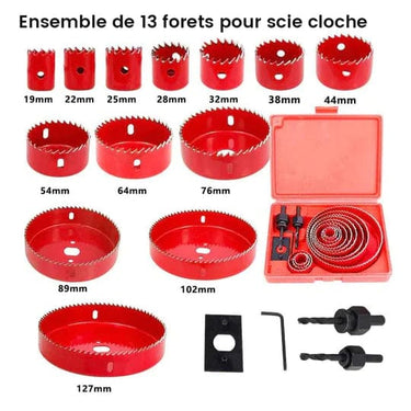Kit de scies cloches pour ingénieurs bricoleurs 13 pièces - Default Title - Plumzi