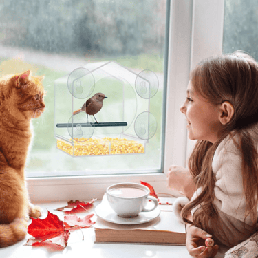 Mangeoire à Oiseaux Transparent pour Fenêtres - 1 Mangeoire (29.90 €/ pcs) - Plumzi