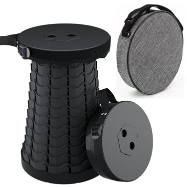 Tabouret télescopique pliant avec sac de rangement offert - Noir - Plumzi