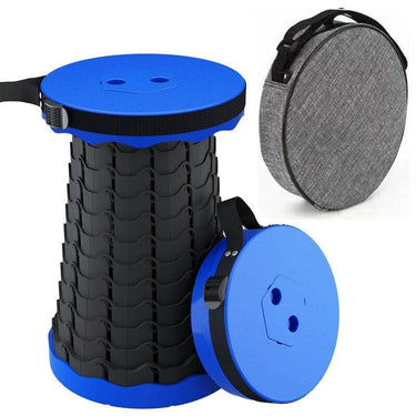Tabouret télescopique pliant avec sac de rangement offert - Bleu - Plumzi