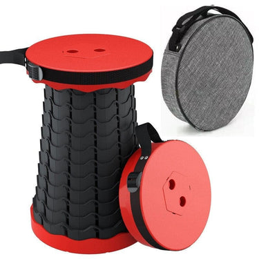 Tabouret télescopique pliant avec sac de rangement offert - Rouge - Plumzi